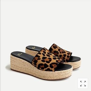 JCREW Slide Sandal Slip on Platform-6.5-Leopard